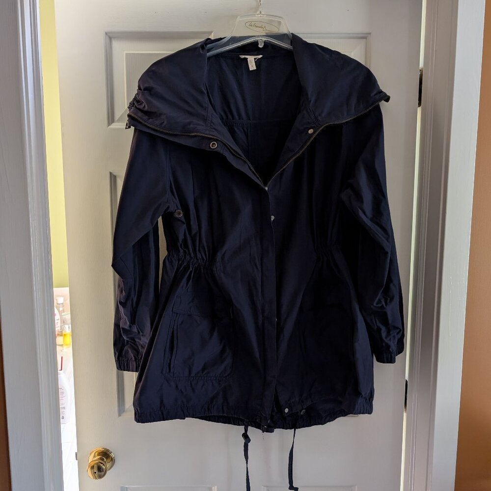 Eileen Fisher Light Cotton Nylon Stand Collar Jacket